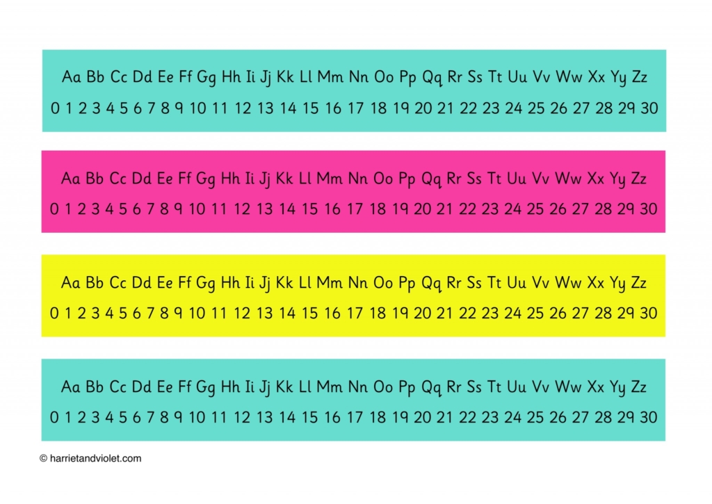 Number Line 0 to 30 &  Alphabet Chart - Printable Teaching ...