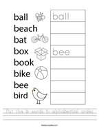 abc order Worksheets - Twisty Noodle