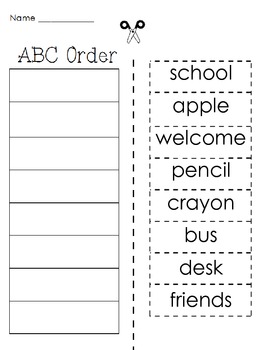 September ABC order: cut and paste worksheet by A Penny For Your ...