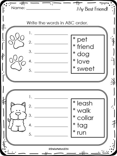 abc order worksheet for kindergarten