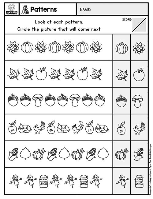 Pattern Worksheets -Worksheets Library