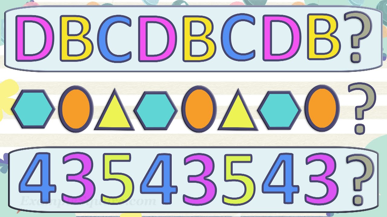 ABC Pattern for Preschool, Kindergarten and Grade 1 Kids, Pattern  Activities with Shapes &  Numbers