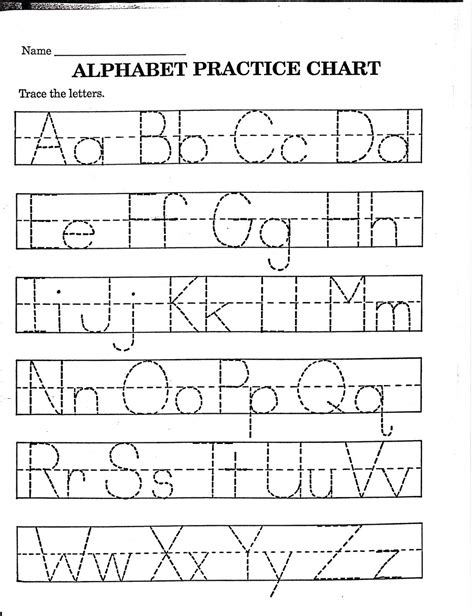 Alphabet Practice For Kindergarten