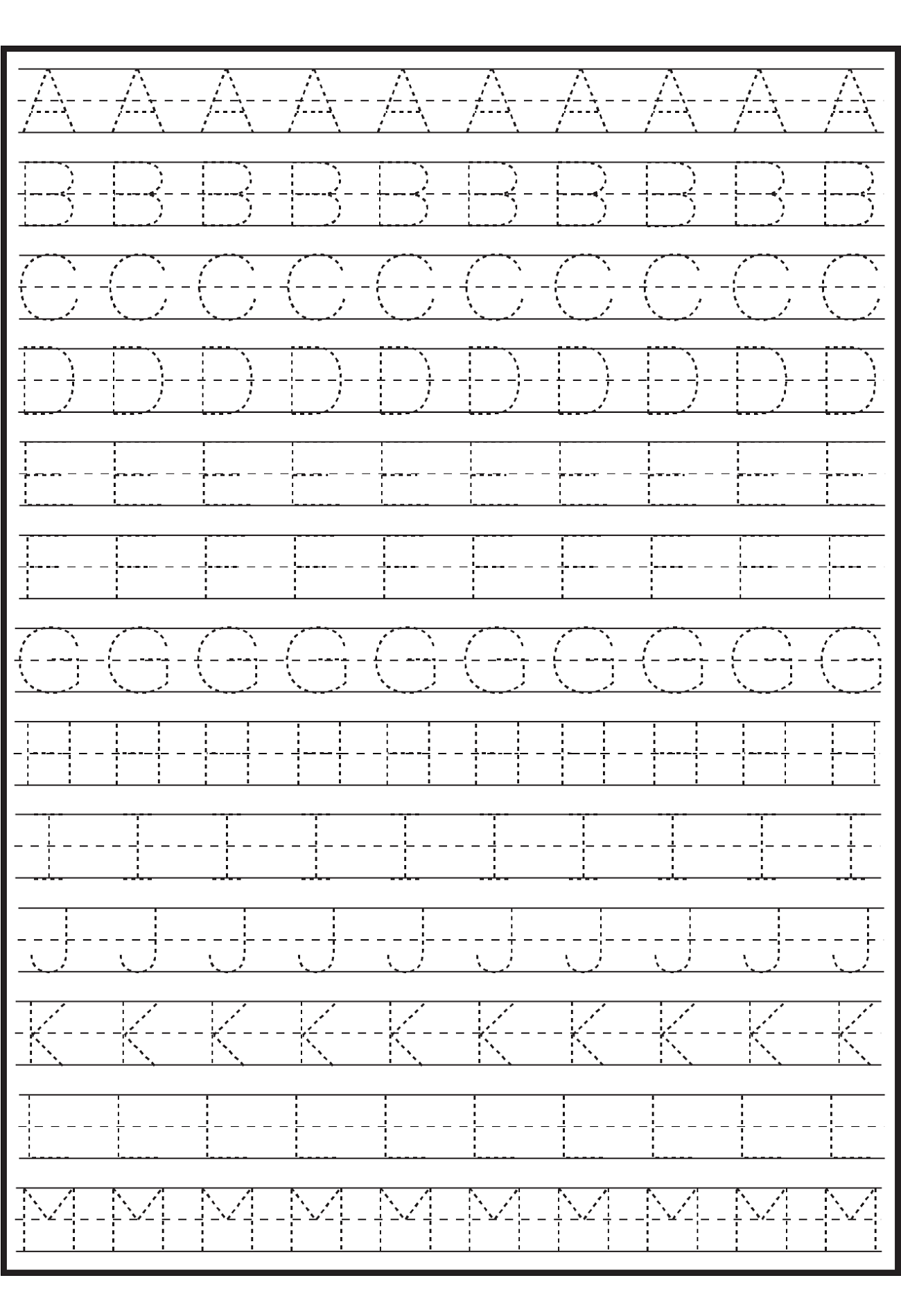 abc sheets for kindergarten