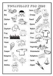 ALPHABET vocabulary - ESL worksheet by iamirish21