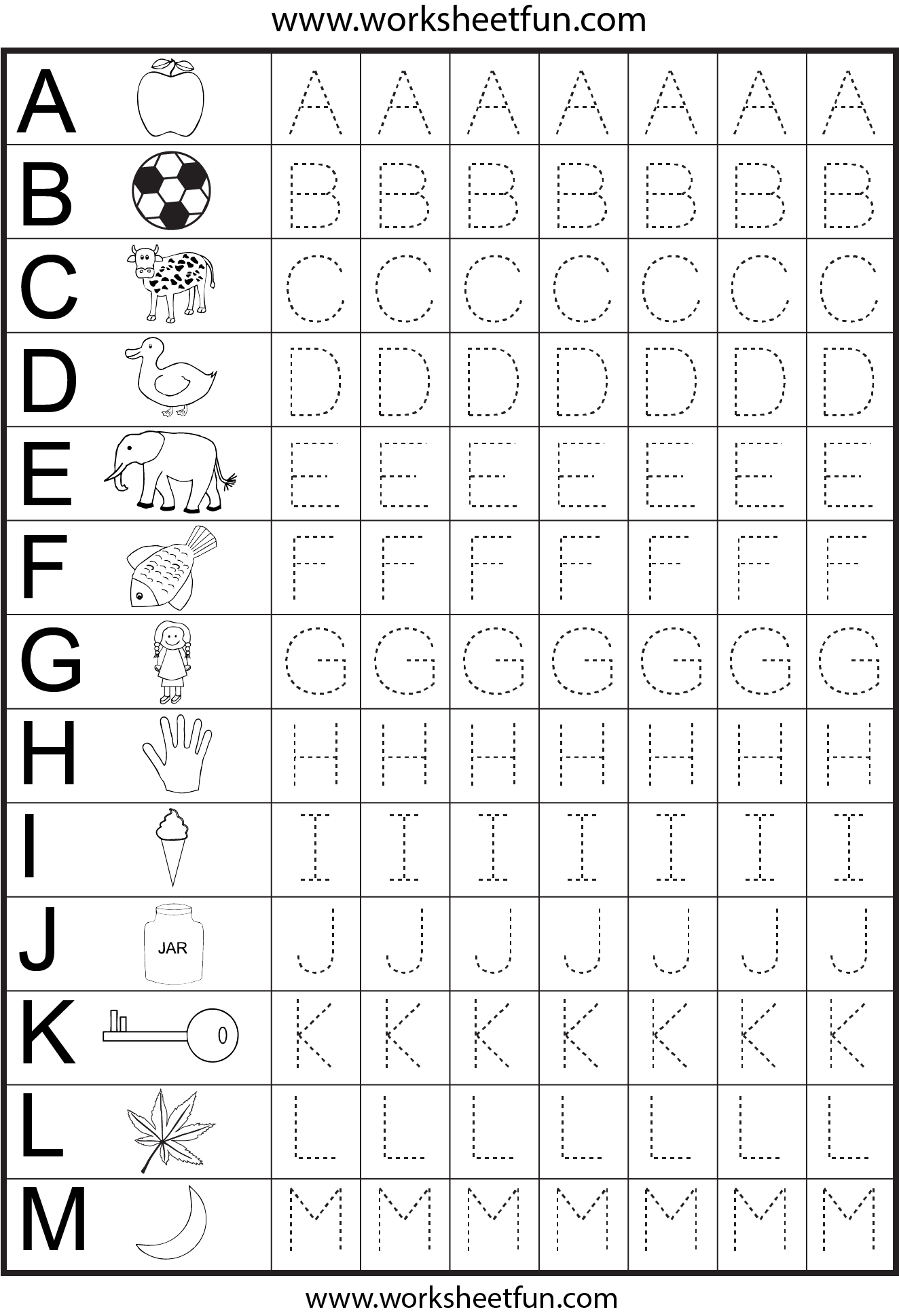 abc worksheet for kindergarten free