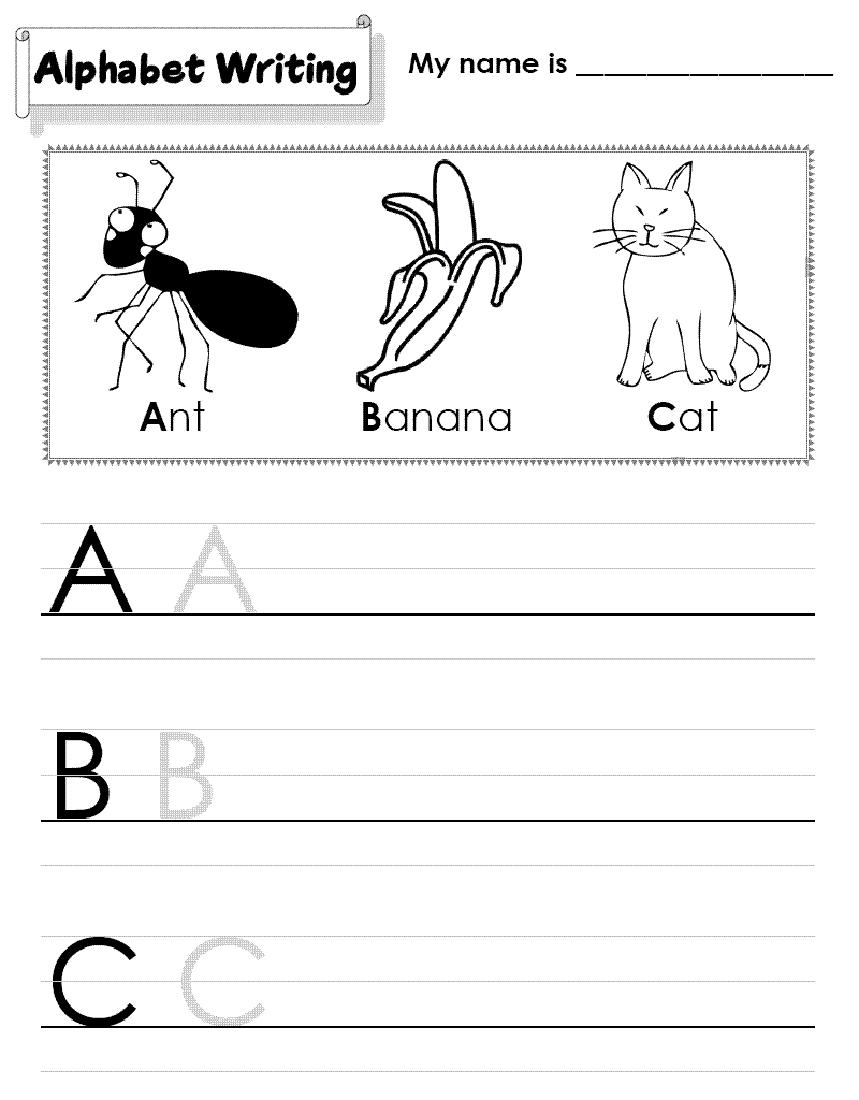 Kindergarten A B C Worksheets