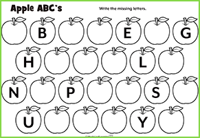 Apple ABC Worksheet | Maple Leaf Learning Library