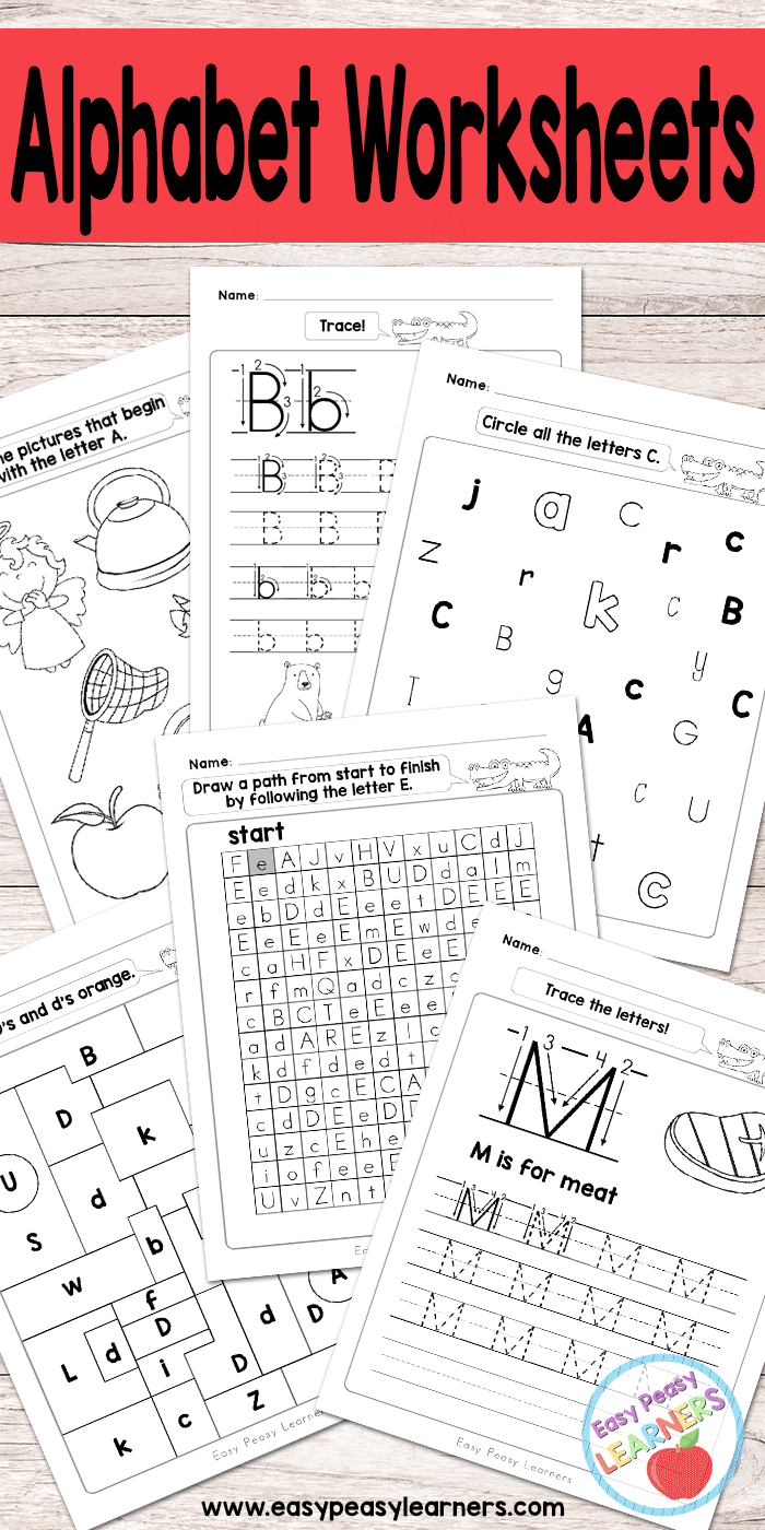 Alphabet Worksheets - ABC from A to Z - Easy Peasy Learners