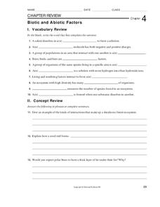 abiotic and biotic factors worksheet