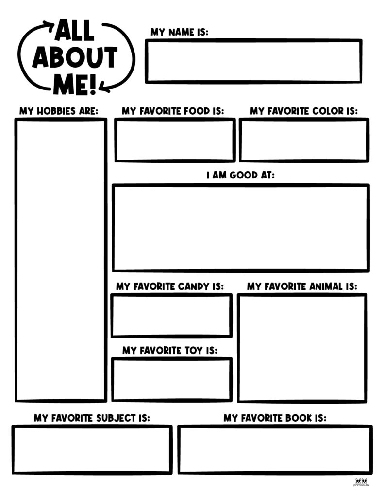 about me worksheet middle school