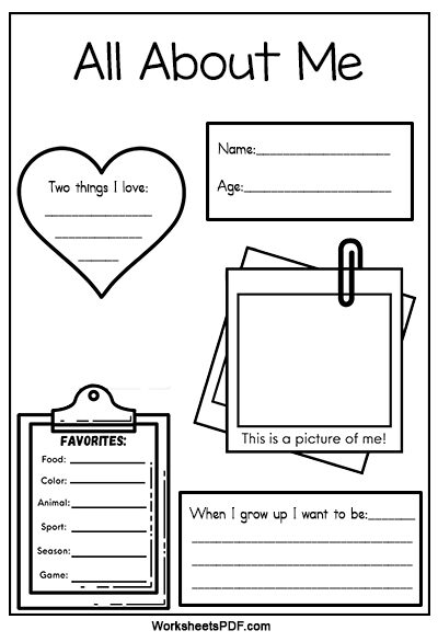about me worksheet pdf