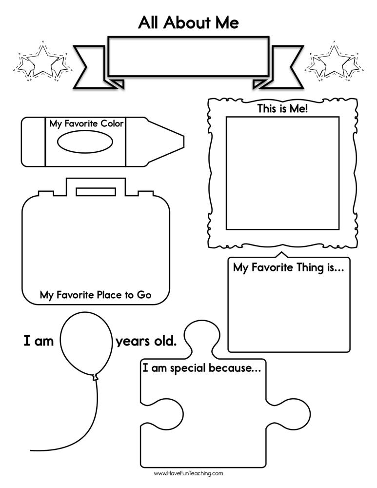 All About Me First Day of School FREE Worksheets — xoxoerinsmith.com
