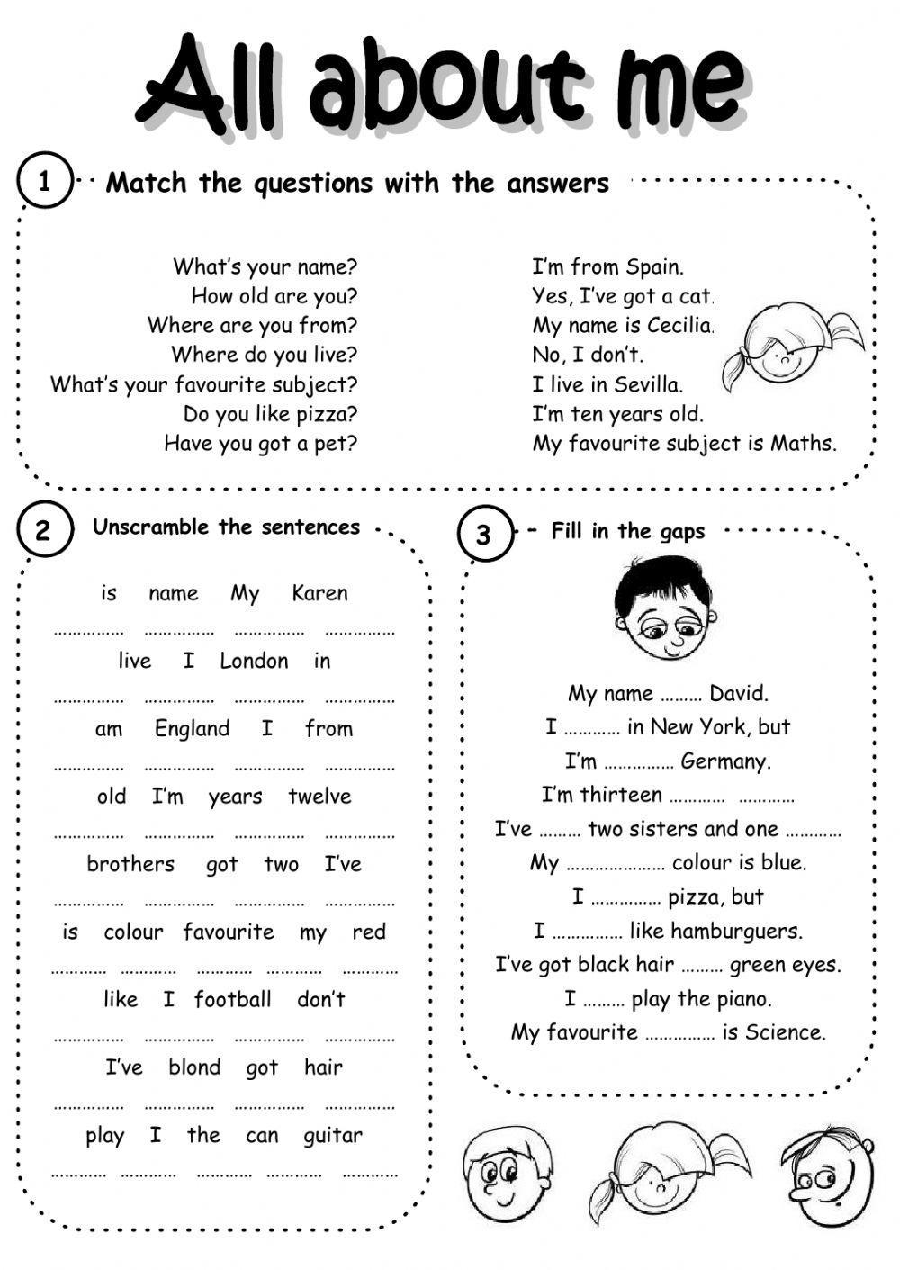 All About Me Worksheets - 15 Worksheets Library