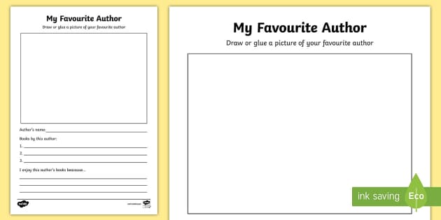 My Favourite Author Worksheet (teacher made) 