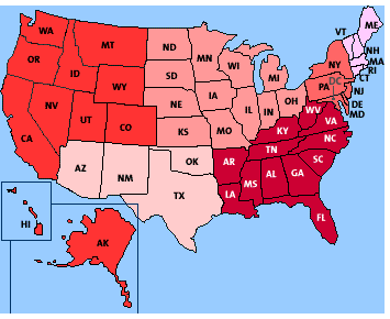 About the USA > Travel > The Regions of the United States