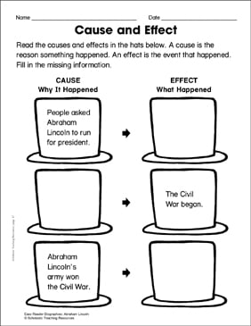 abraham lincoln worksheet