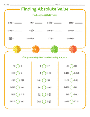Finding Absolute Value | Worksheet 