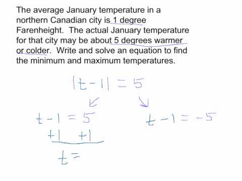 Absolute Value Word Problem - YouTube