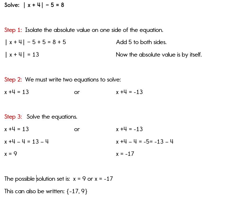 Equations with Absolute Value
