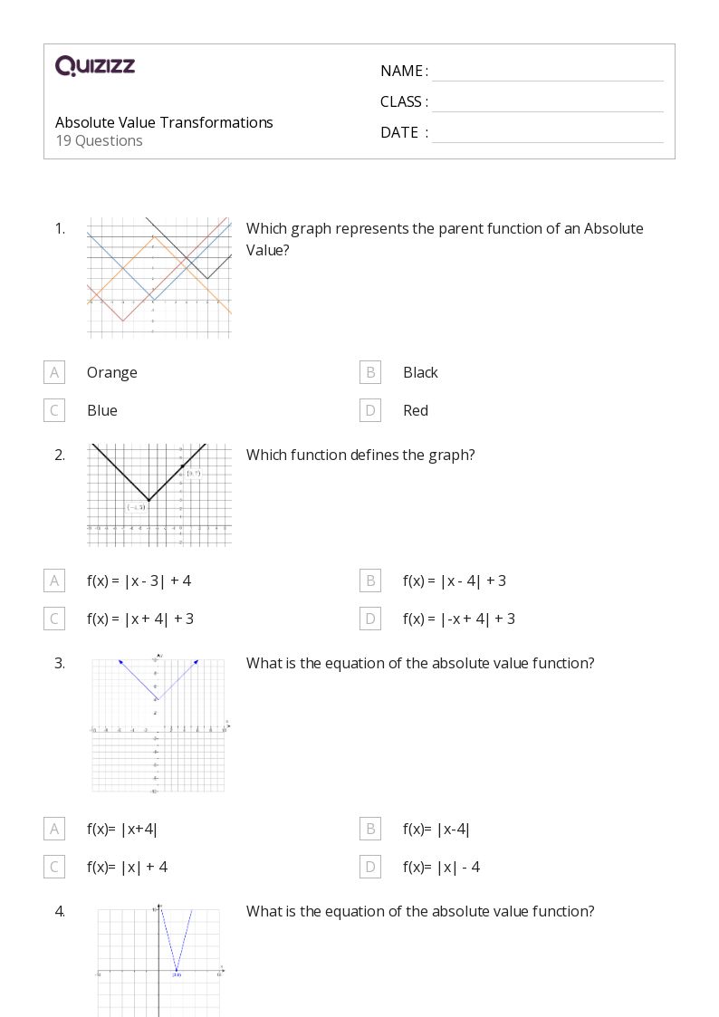 50+ absolute value worksheets for 10th Class on Quizizz | Free ...