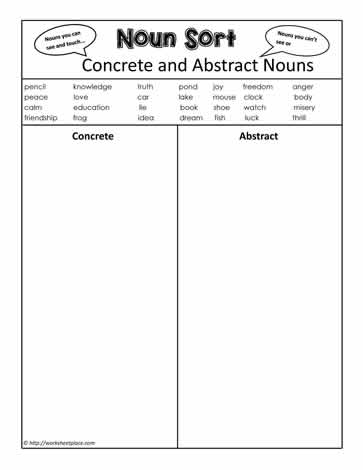 Concrete Noun Worksheets, Definition, and Examples - ReadingVine