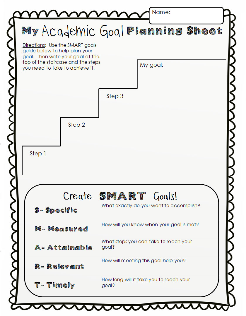 academic goal setting worksheet