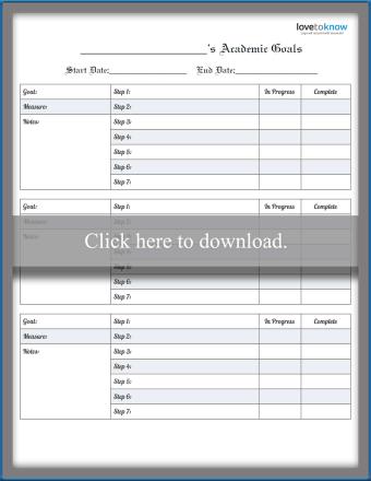 Academic Goal Setting Worksheets for Students | LoveToKnow