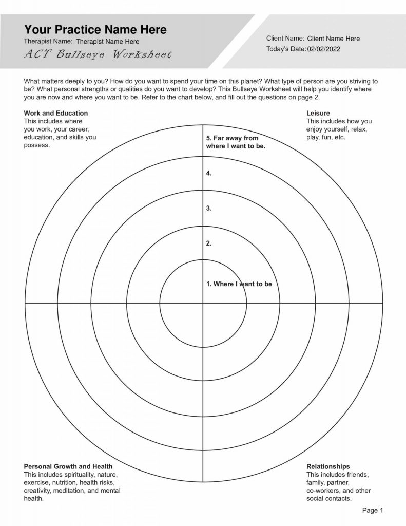 ACT Therapy Worksheets Bundle (Editable, Fillable, Printable PDFs ...