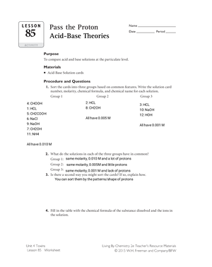 acid base theories and worksheet