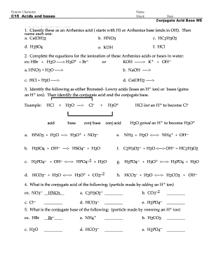 acids and bases worksheet answer key