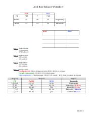 Acid Base Balance Worksheet.docx - Acid-Base Balance | Course Hero