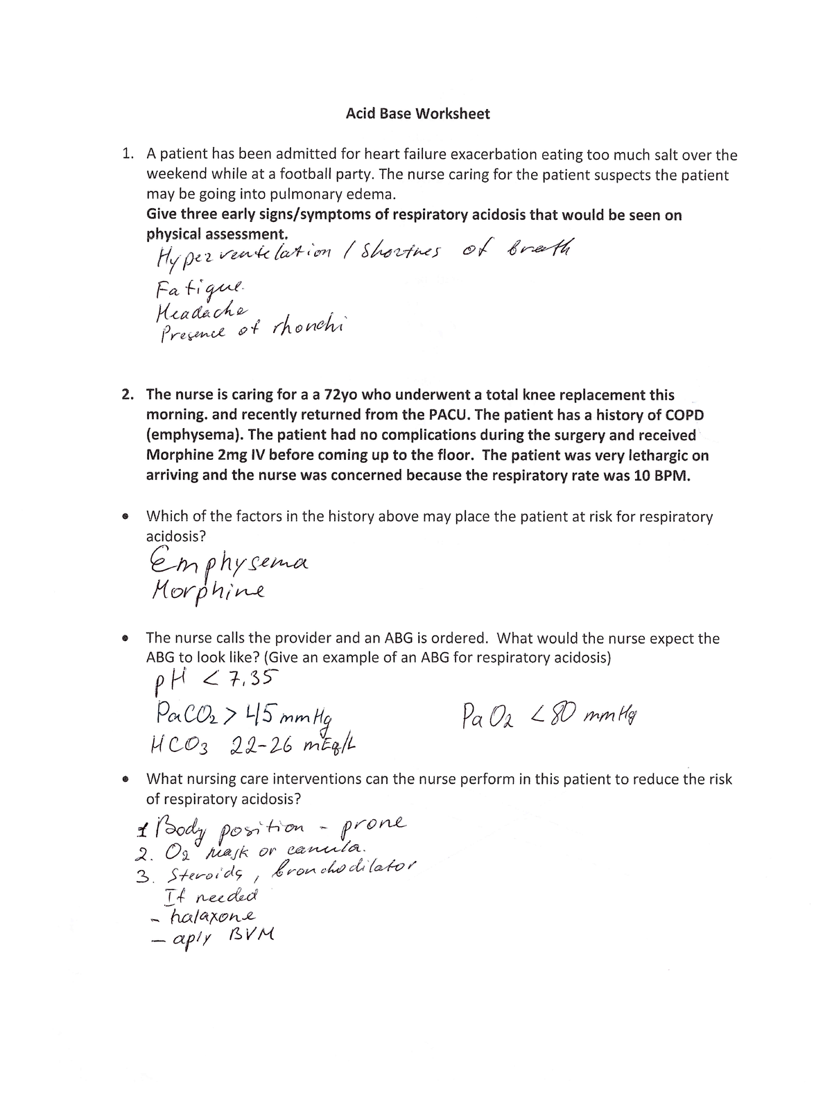 acids and bases worksheet nursing