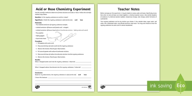 acids and bases worksheet teachers