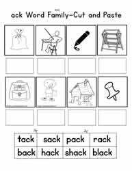 ack word family worksheet