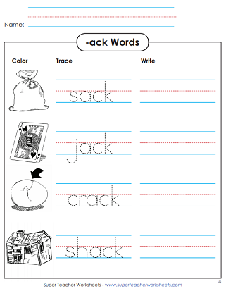 Ack Ending Words Lesson Plans &  Worksheets Reviewed by Teachers