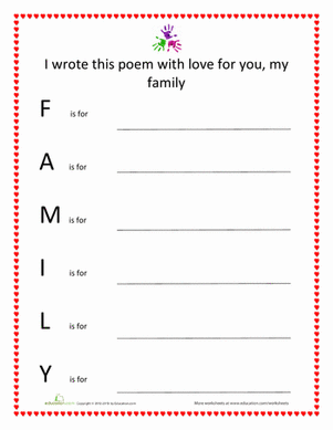 acrostic poem worksheet