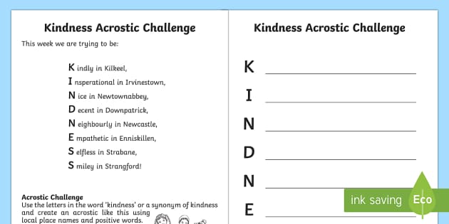 acrostic poem worksheet