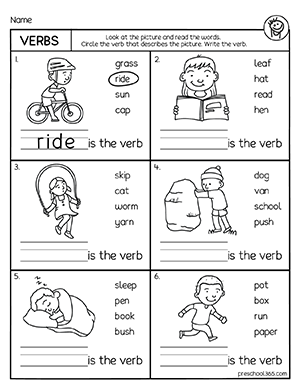 VERBS! Free Action Words Activities for First Grade Kids ...