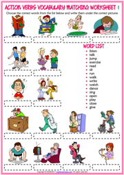 action verbs worksheet pdf
