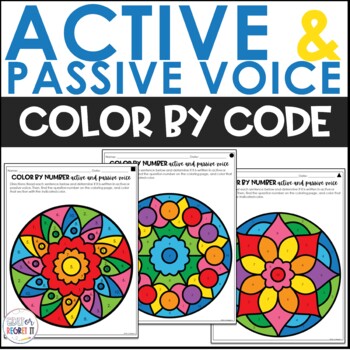 Active and Passive Voice Color by Number Worksheets by Edit or ...