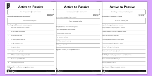 active and passive voice worksheet high school