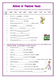 passive voice exercises - ESL worksheet by poki