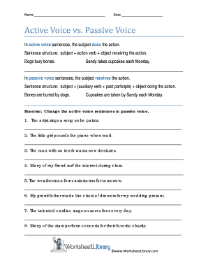 Passive Voice Fill In The Blanks Exercises Pdf - Fill Online ...