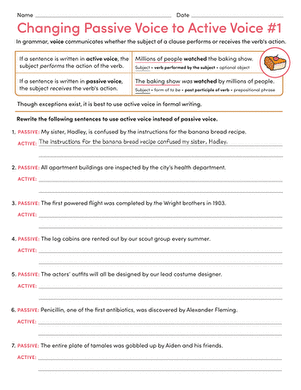 active passive voice worksheet answers