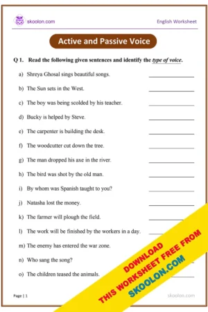 active voice passive voice worksheet