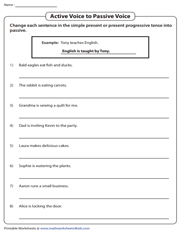 Active and Passive Voice Worksheets