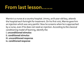 activities for identifying classical and operant conditioning