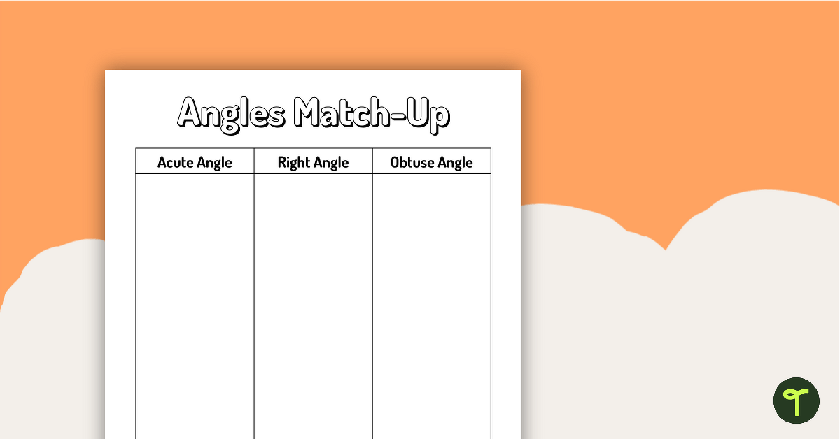 Acute, Right and Obtuse Angles - Cut and Paste Worksheet | Teach ...