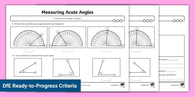 ? Measure Acute Angles with a Protractor Differentiated Maths ...